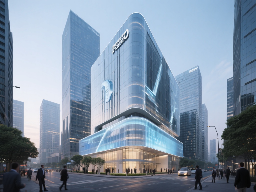 总部大楼以现代化设计风格为主，标志性建筑醒目且充满